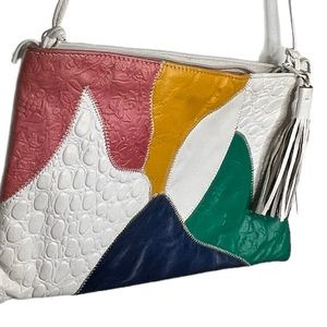 Vintage Color Block Leather Purse‎